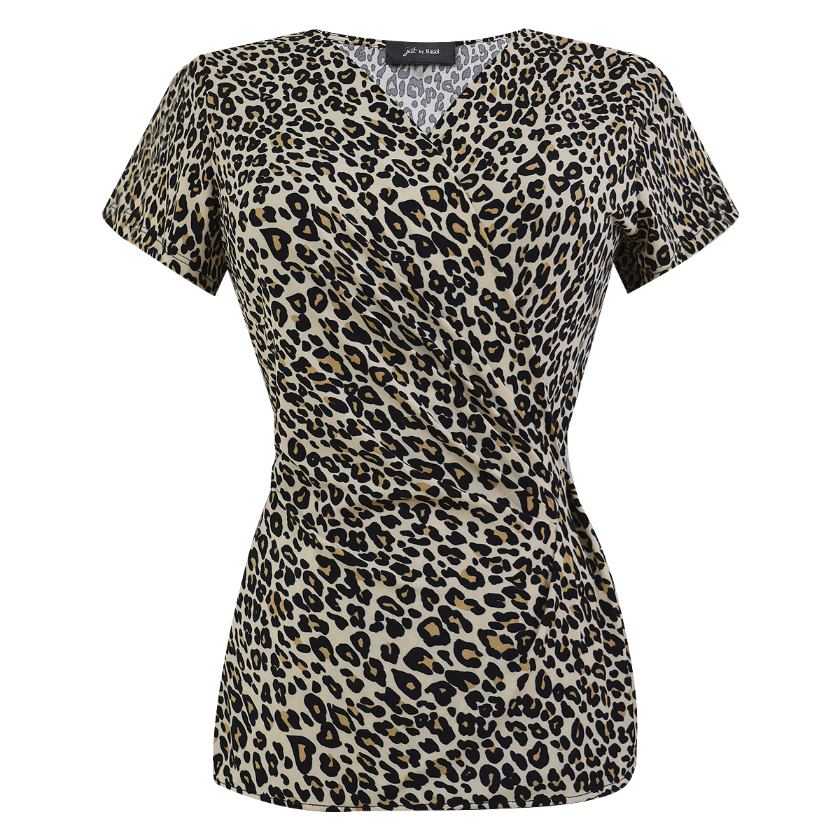 Blusa cruzada estampado de leopardo para Mujer Petite JUST BY BASEL image number null