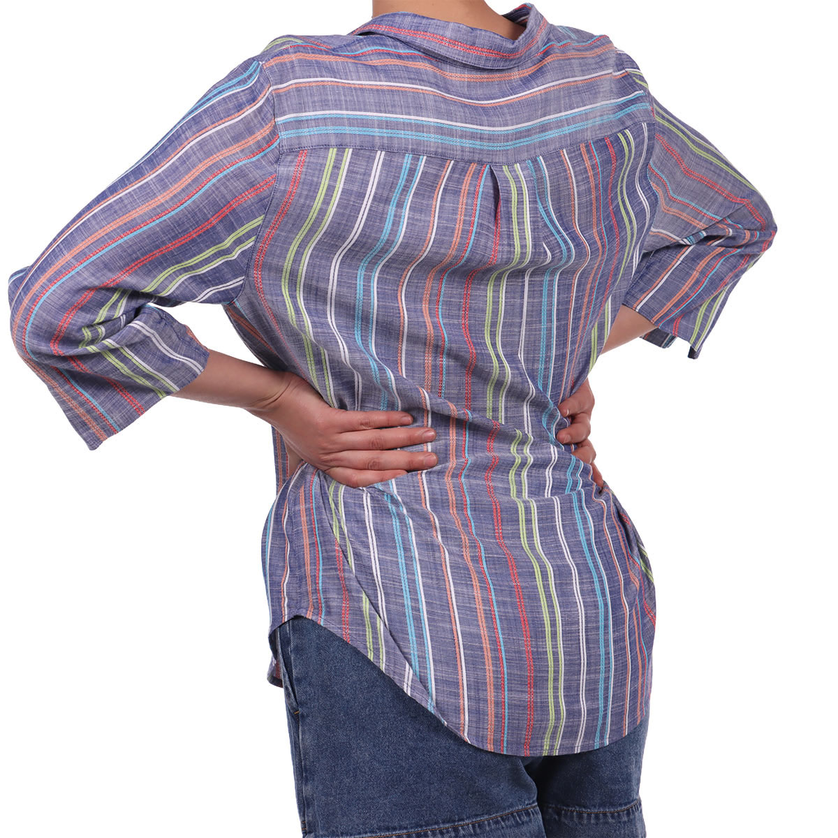 Blusa Camisera Rayas Casual Viscosa Alfred Dunner para Mujer image number null