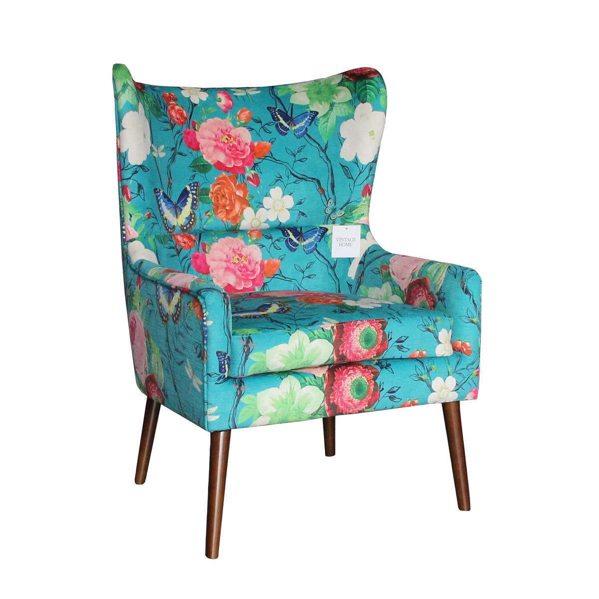 Sill&oacute;n Wing Teal Floral Vintage Home image number null