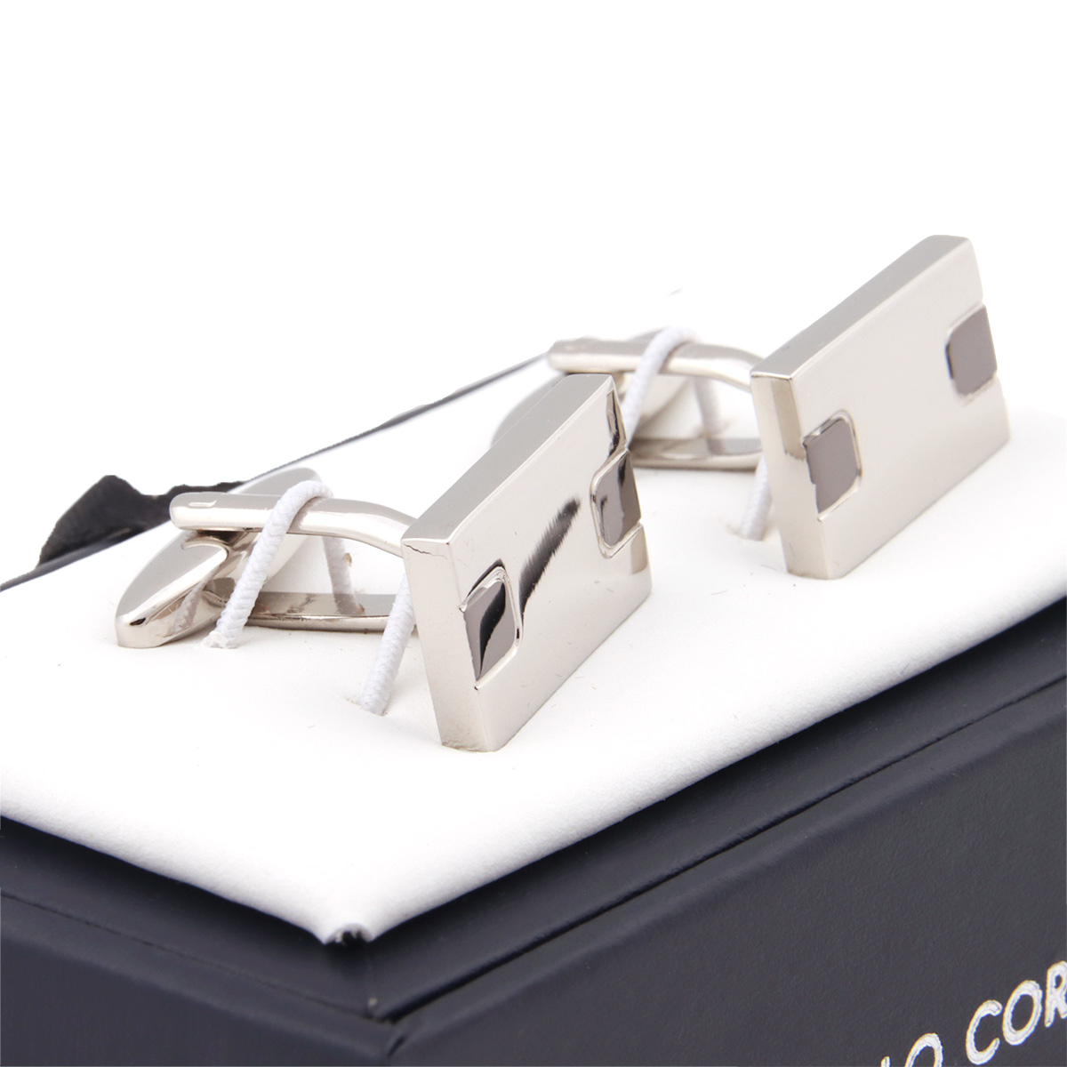 Mancuernillas Rectangulares Lat&oacute;n Carlo Corinto para Hombre image number null