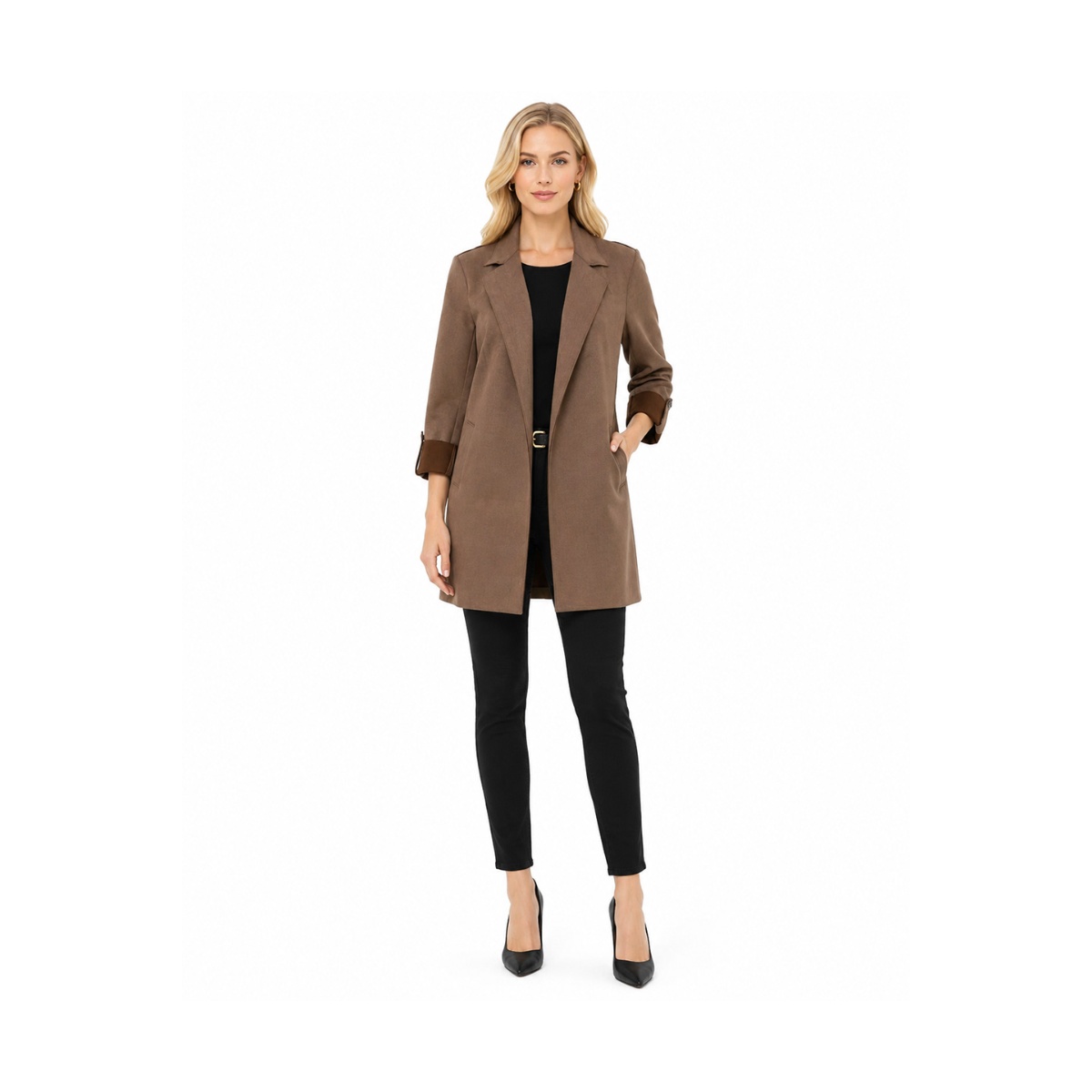 Abrigo Suelto con Elevador Shyla para Mujer image number null