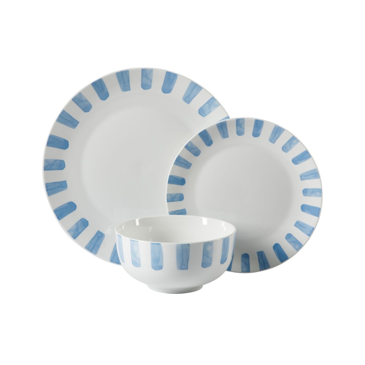 Vajilla 12Pz Cer&aacute;mica L&iacute;neas Azules Gibson Home image number null