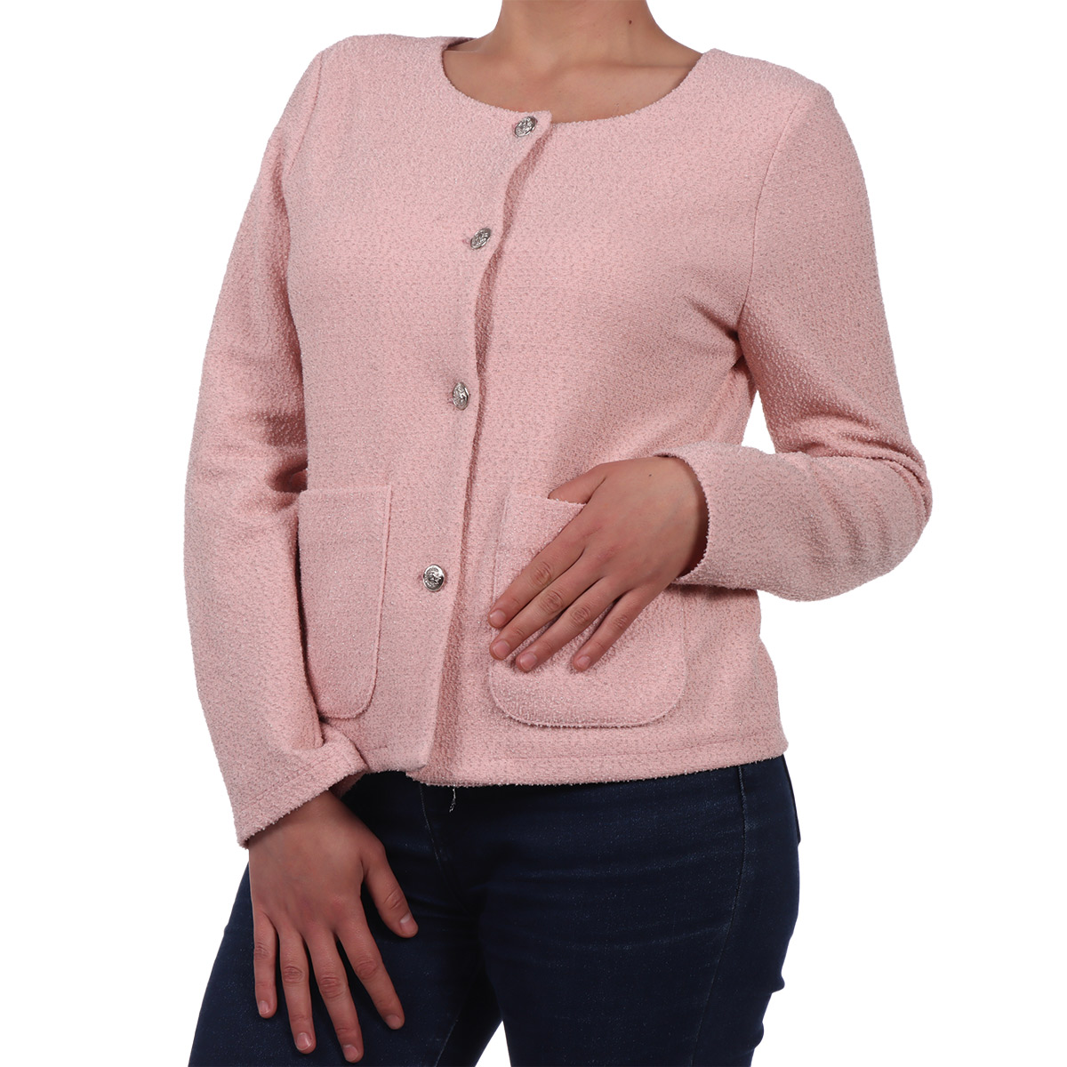 Saco Texturizado con Botones y Bolsillos Zucca para Mujer image number null