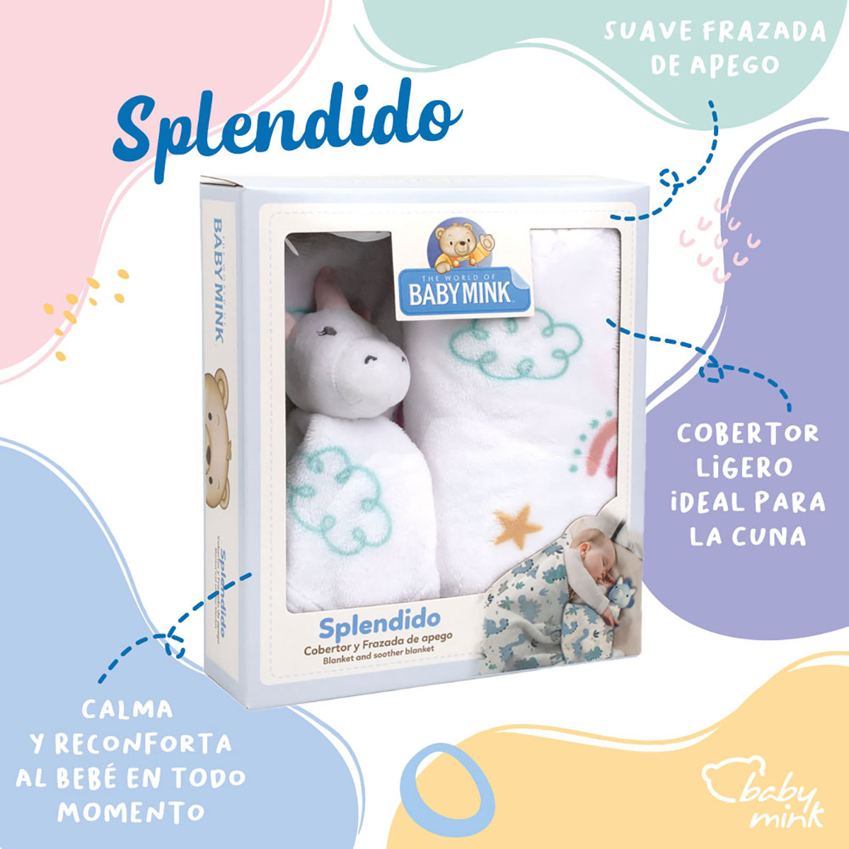 Cobertor Estampado con Mu&ntilde;eco Baby Mink image number null