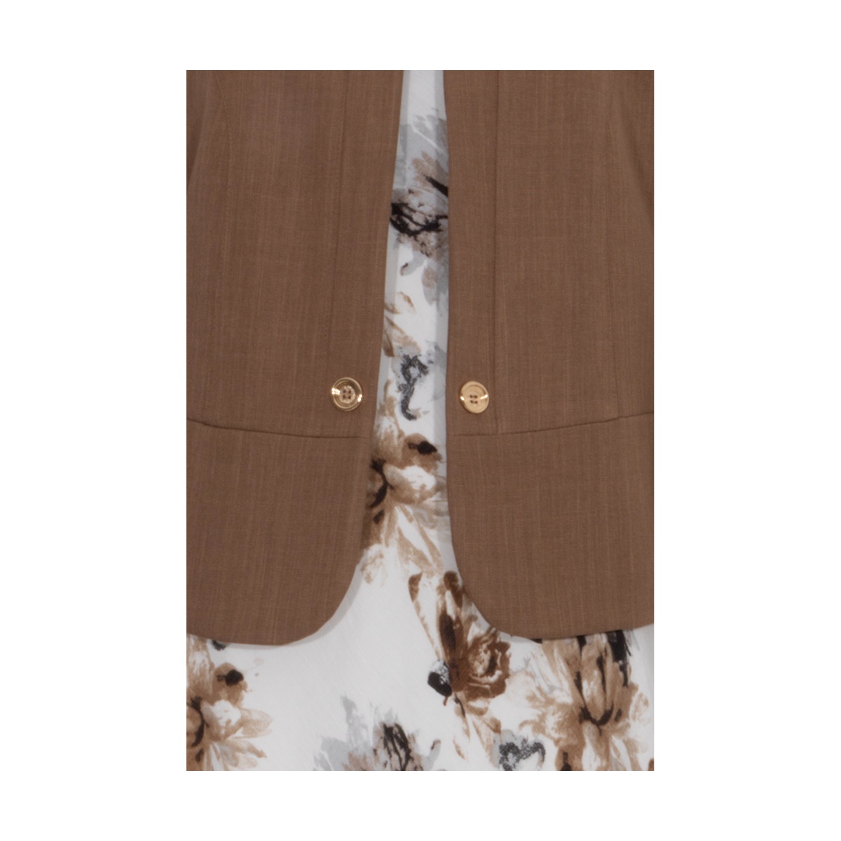 Conjunto Saco Y Vestido Estampado Joces Para Mujer image number null