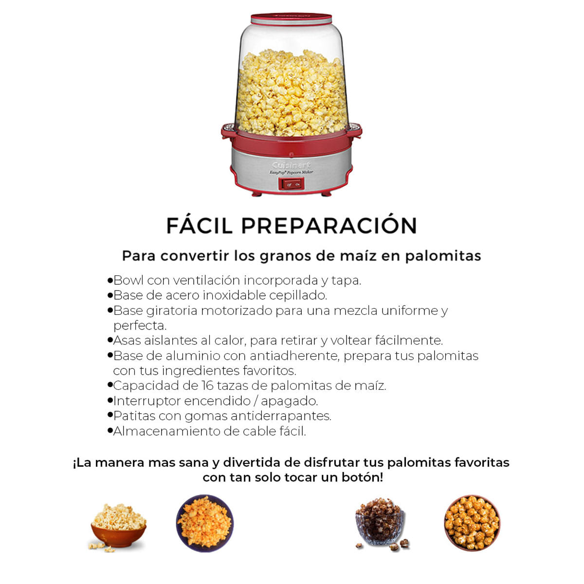 M&aacute;quina de Palomitas Roja Cuisinart image number null