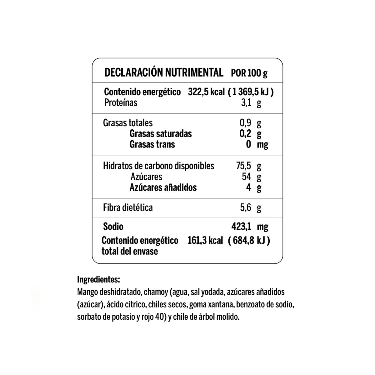 Mango Deshidratado Enchilado &Eacute;kole 50g image number null