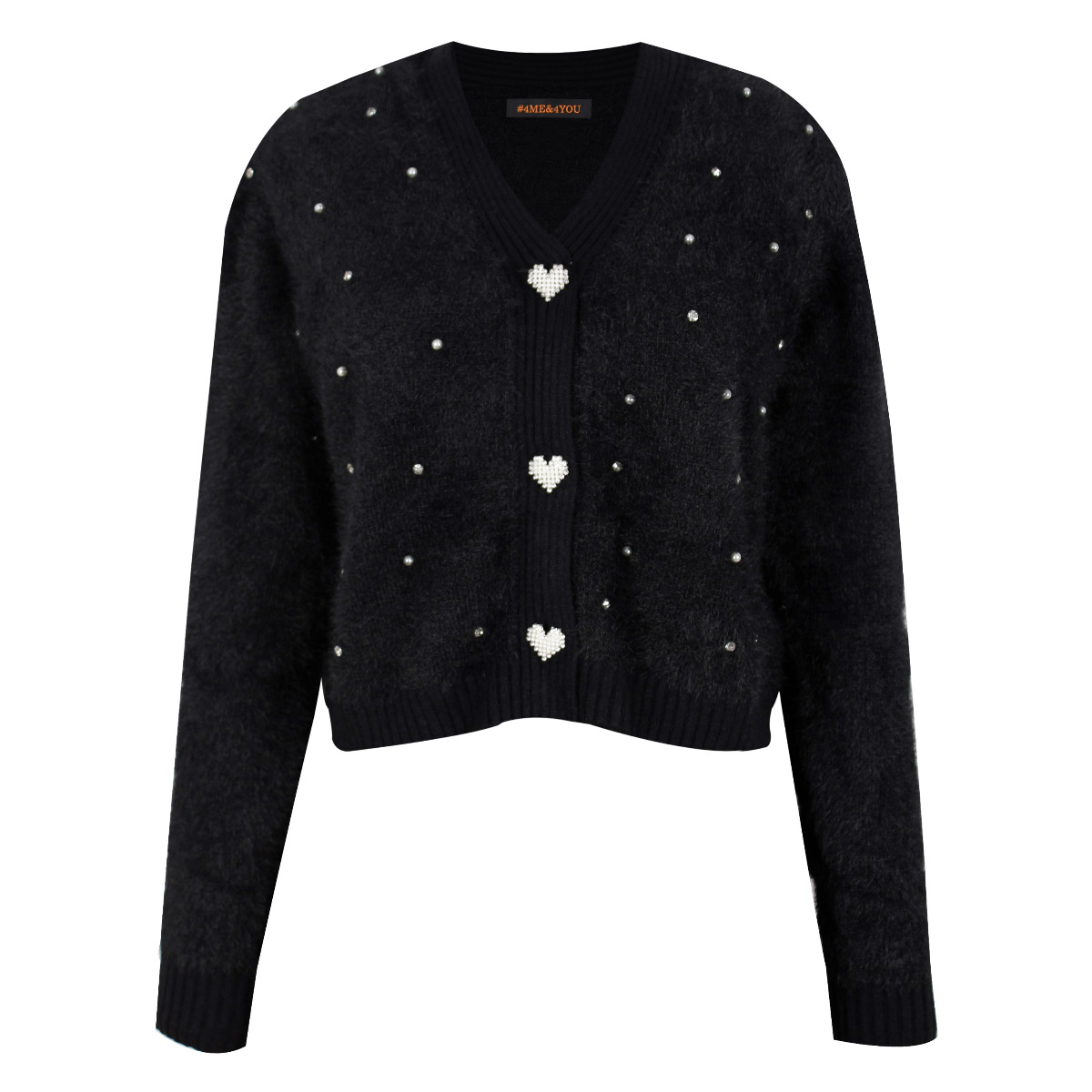 C&aacute;rdigan Tejido con Botones de Coraz&oacute;n para Mujer Junior image number null
