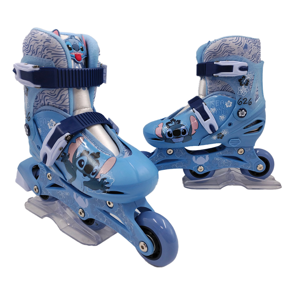 Combo Patines En Linea 2 En 1 C Casco Y Pro Stitch Disney image number null