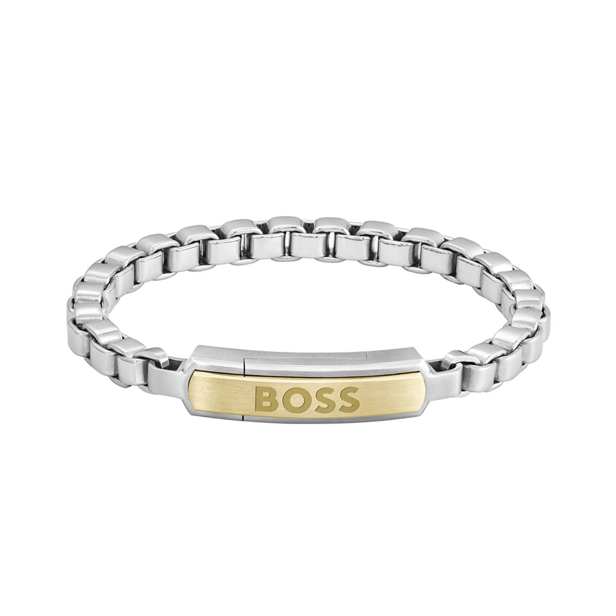 Pulsera Acero Inoxidable Plateado y Oro Rosado Boss para Hombre image number null