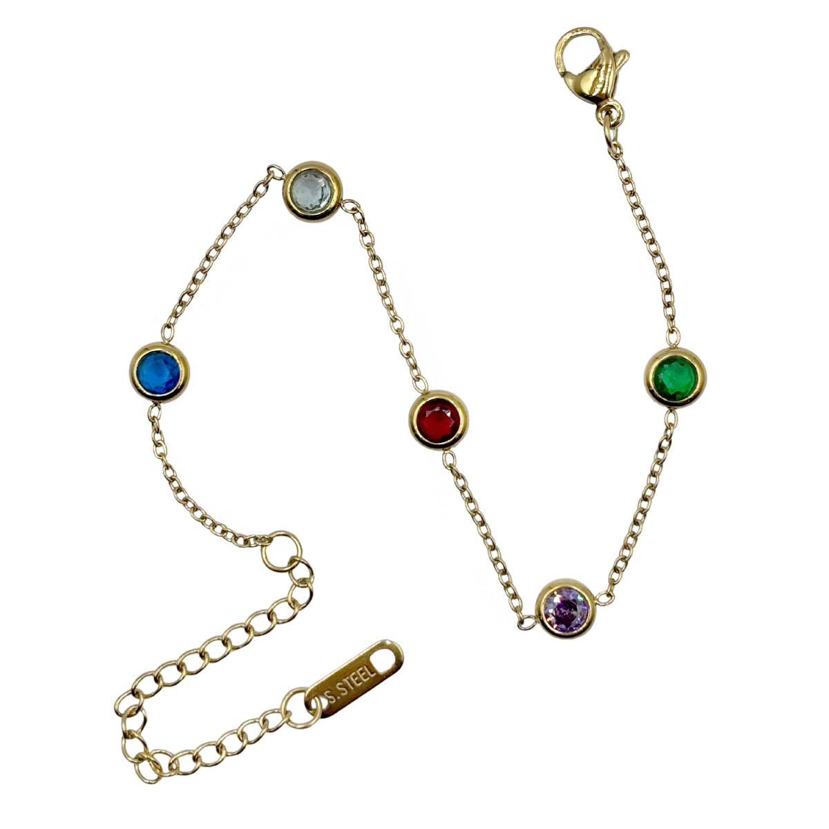 Pulsera Multi Cristales Colores Aktuales Para Mujer image number null