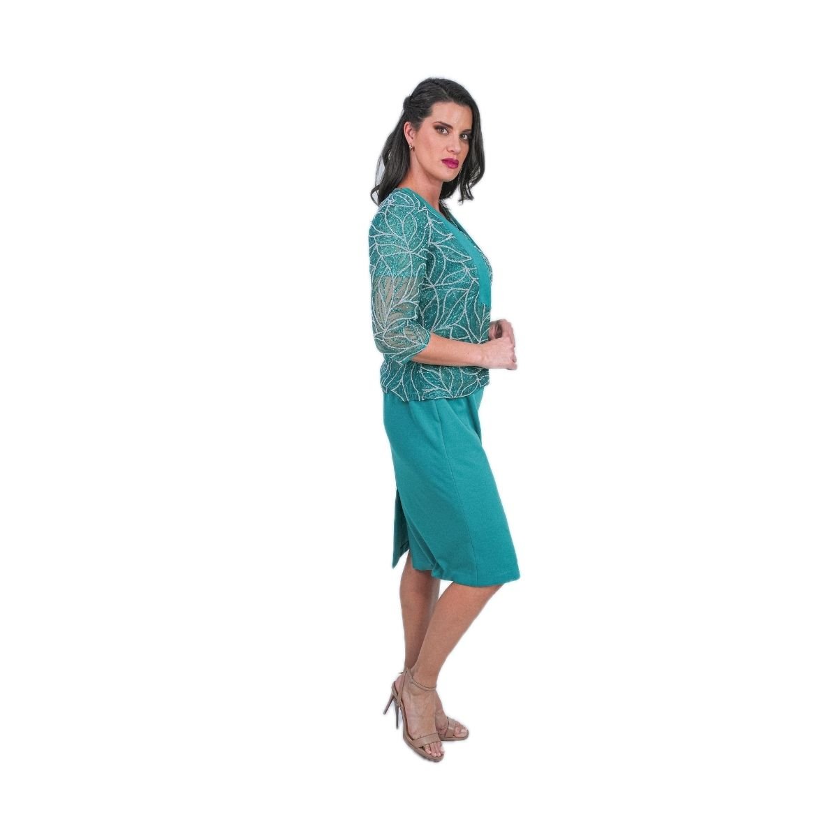 Conjunto de 2 Piezas Vestido Combinado Ensamble Manga 3/4 La Difference para Mujer image number null