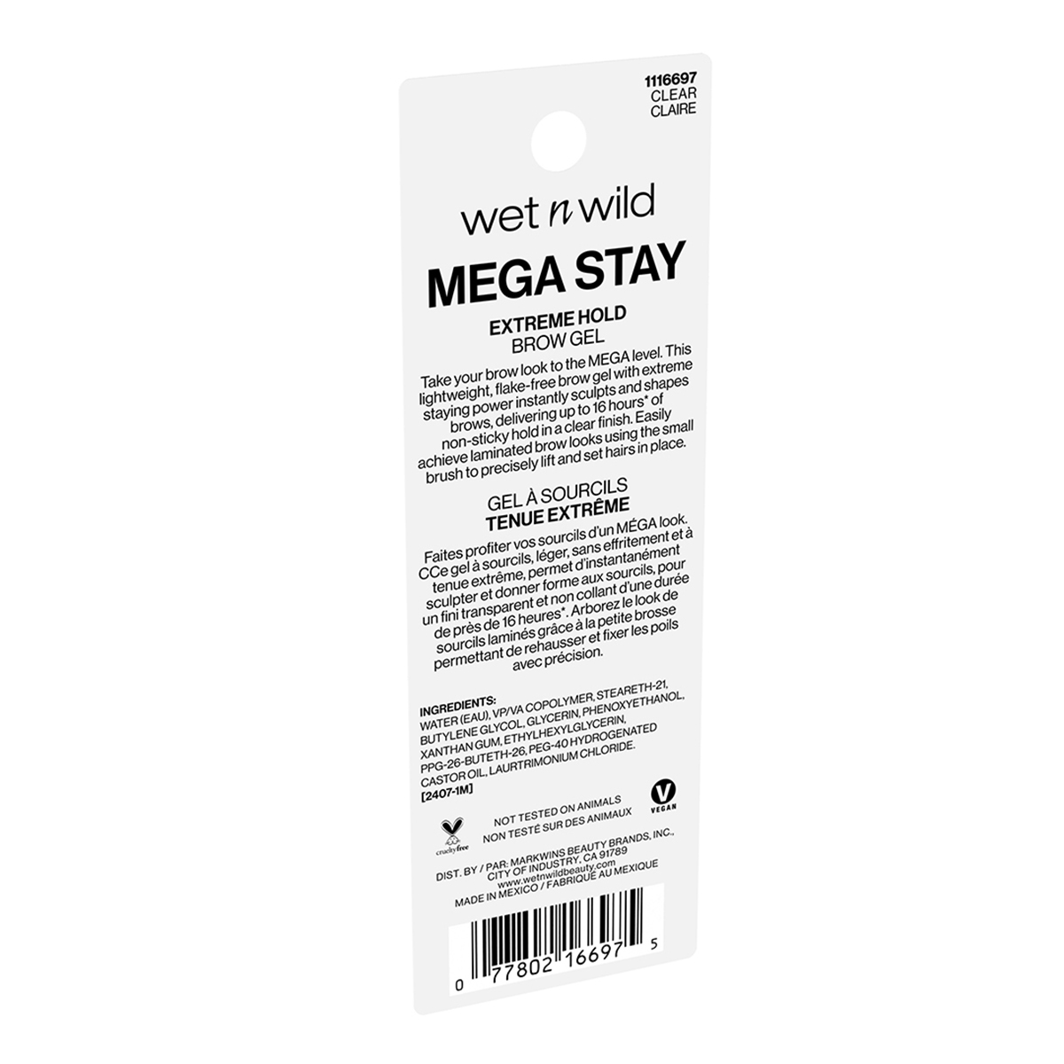 Wet N Wild Mega Stay Extreme Hold Brow Gel Cle image number null