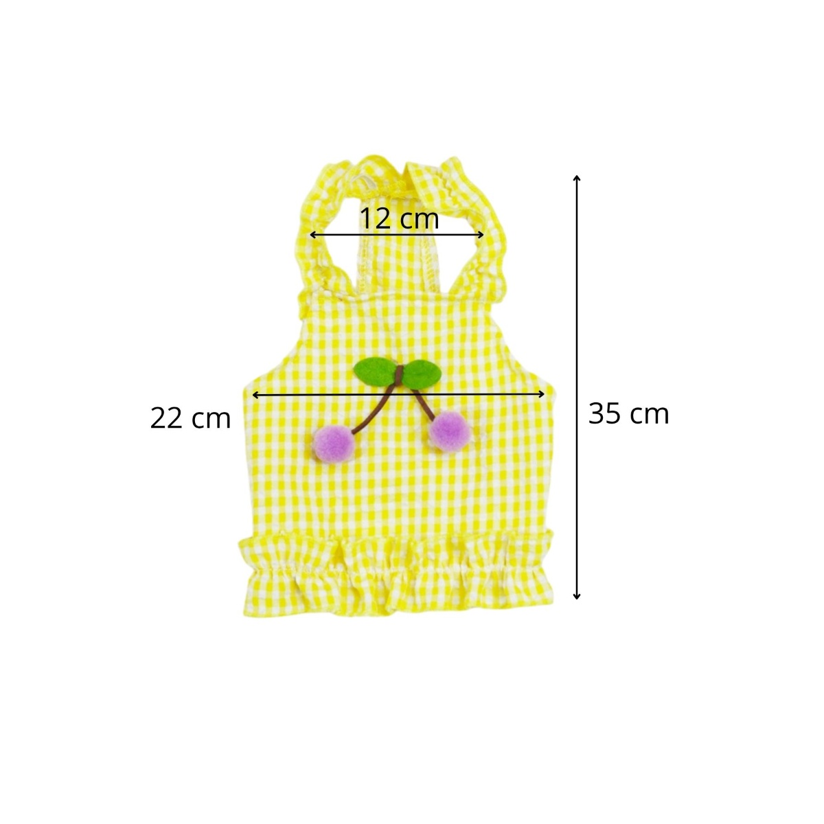 Vestido Cuadros Amarillo Cerezas Talla L Maypet image number null
