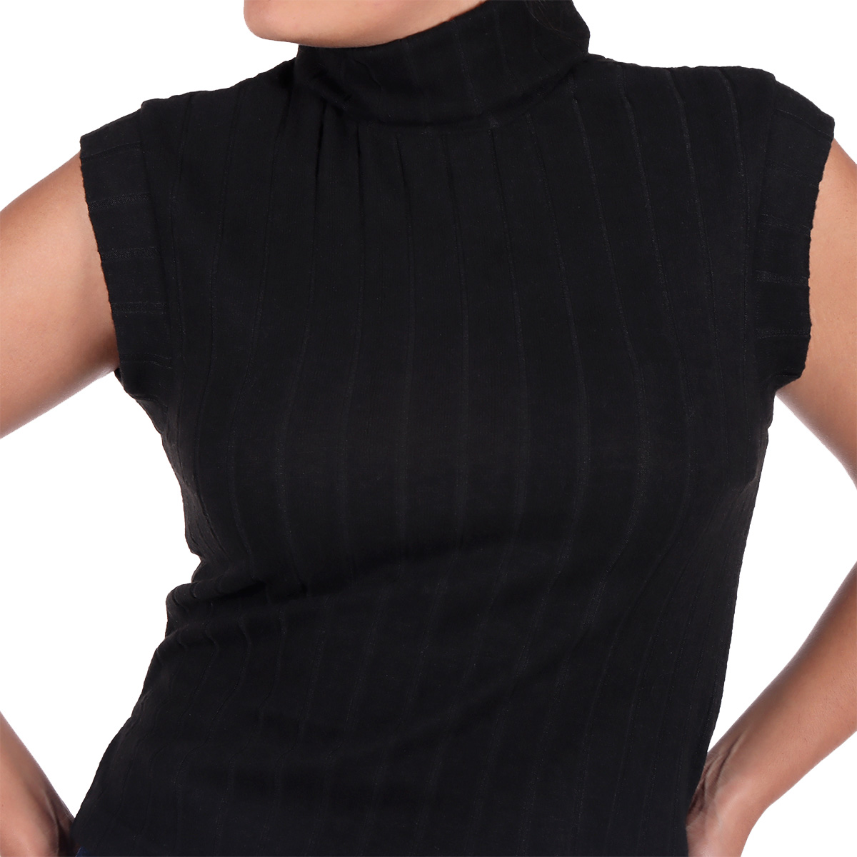 Chaleco Tejido Cuello Alto Doma Ny Collection para Mujer image number null