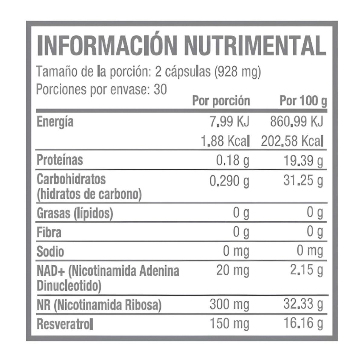 Nad+Nr Y Resveratrol De 60 Capsulas Life 180 image number null