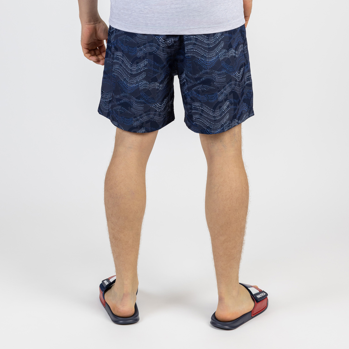 Traje de Ba&ntilde;o con Estampado Nautica Azul Oscuro para Hombre image number null