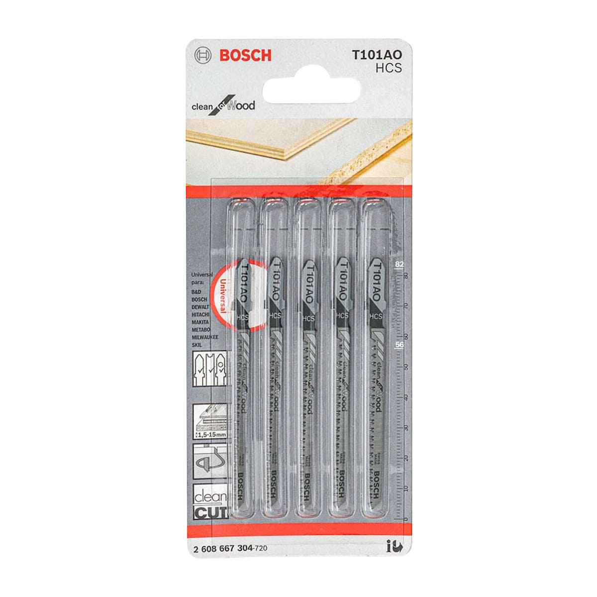 Hoja de Sierra Bosch T101AO MAD Corte Limpio 5PZ image number null