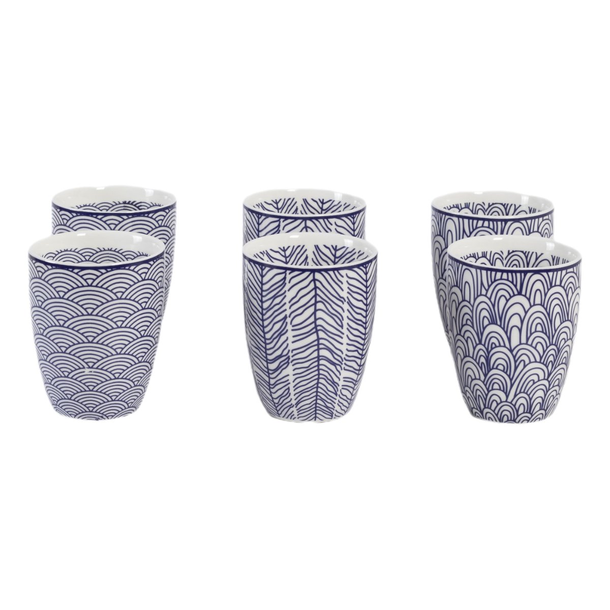 Set 6 Tazas Vintage Home Azul y Blanco image number null