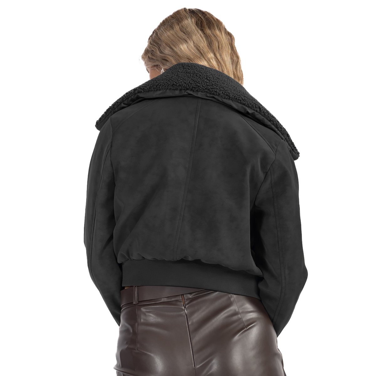 Chamarra Corta Pu Sherpa Forever 21 para Mujer Junior image number null