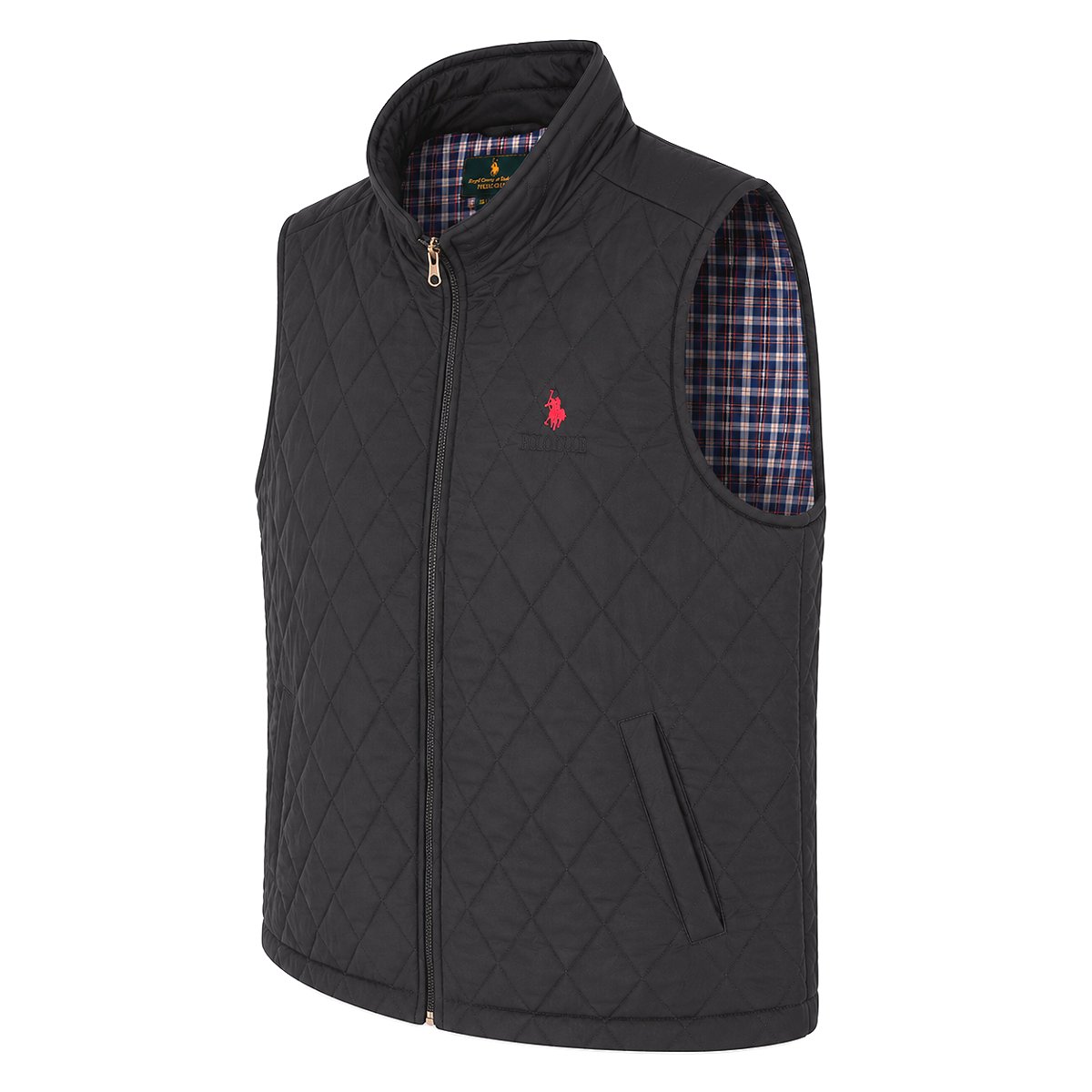 Chaleco Capitonado Rombos Regular Fit Polo Club Negro para Hombre image number null