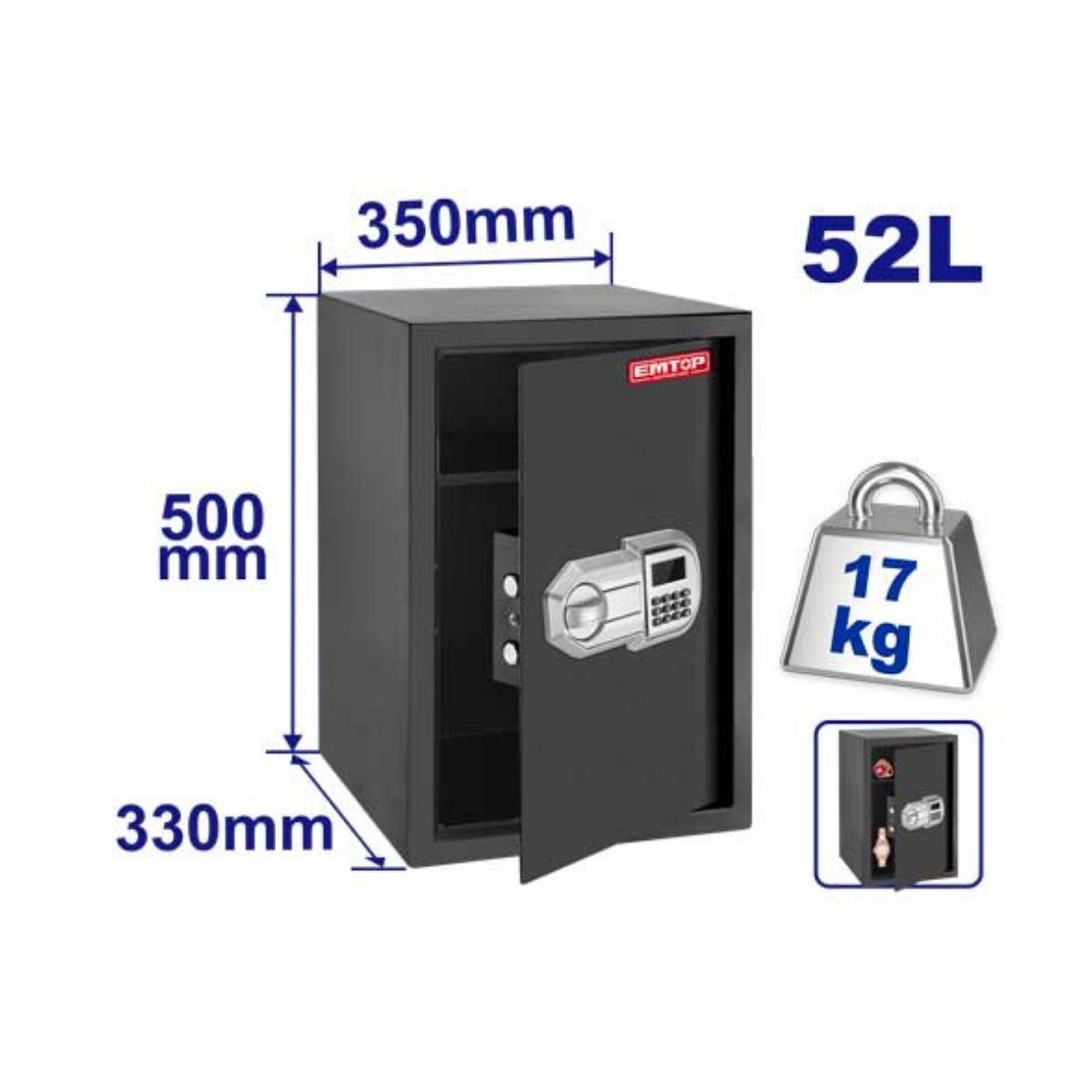 Caja Fuerte Digital Alta Seguridad 52L 50x35x33cm image number null