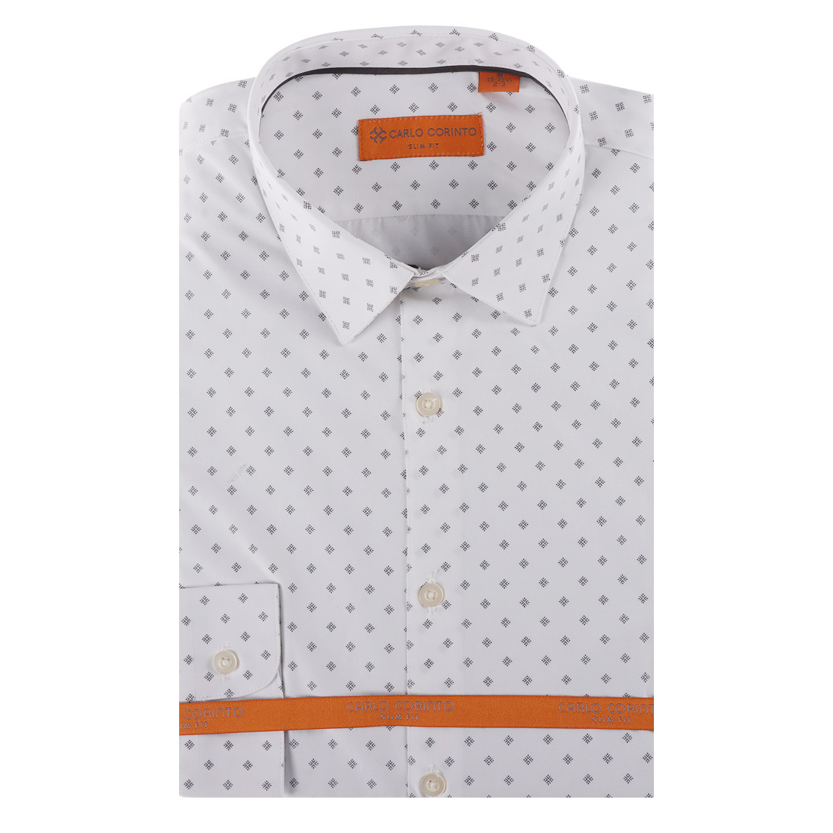 Camisa Slim Fit Estampada Formal Carlo Corinto para Hombre image number null