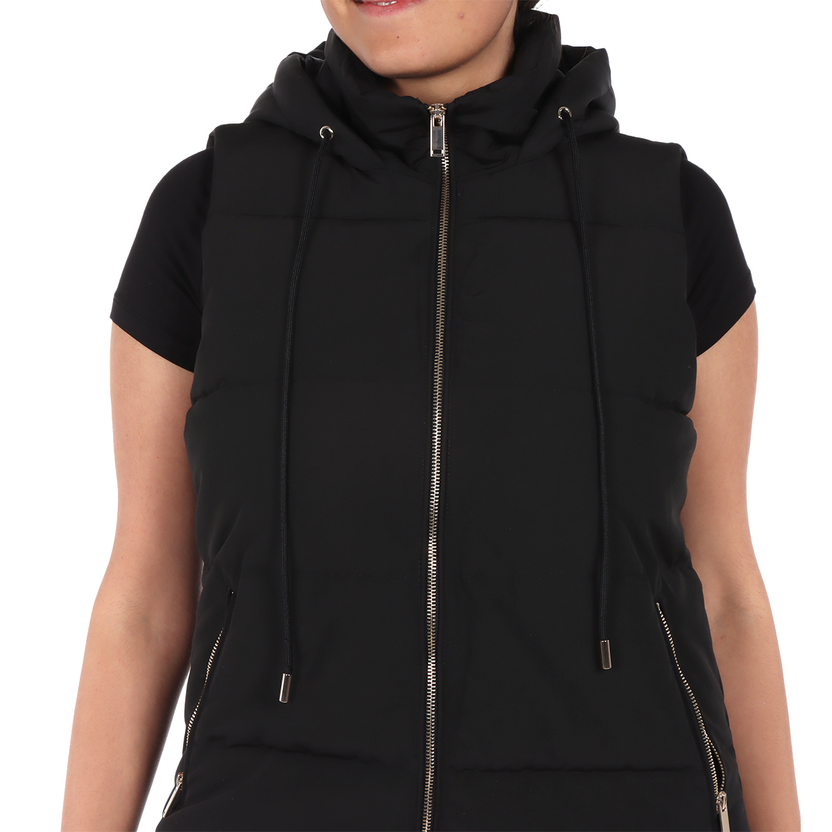 Chaleco Acolchado de Cuello Alto y Capucha Arqueology para Mujer image number null