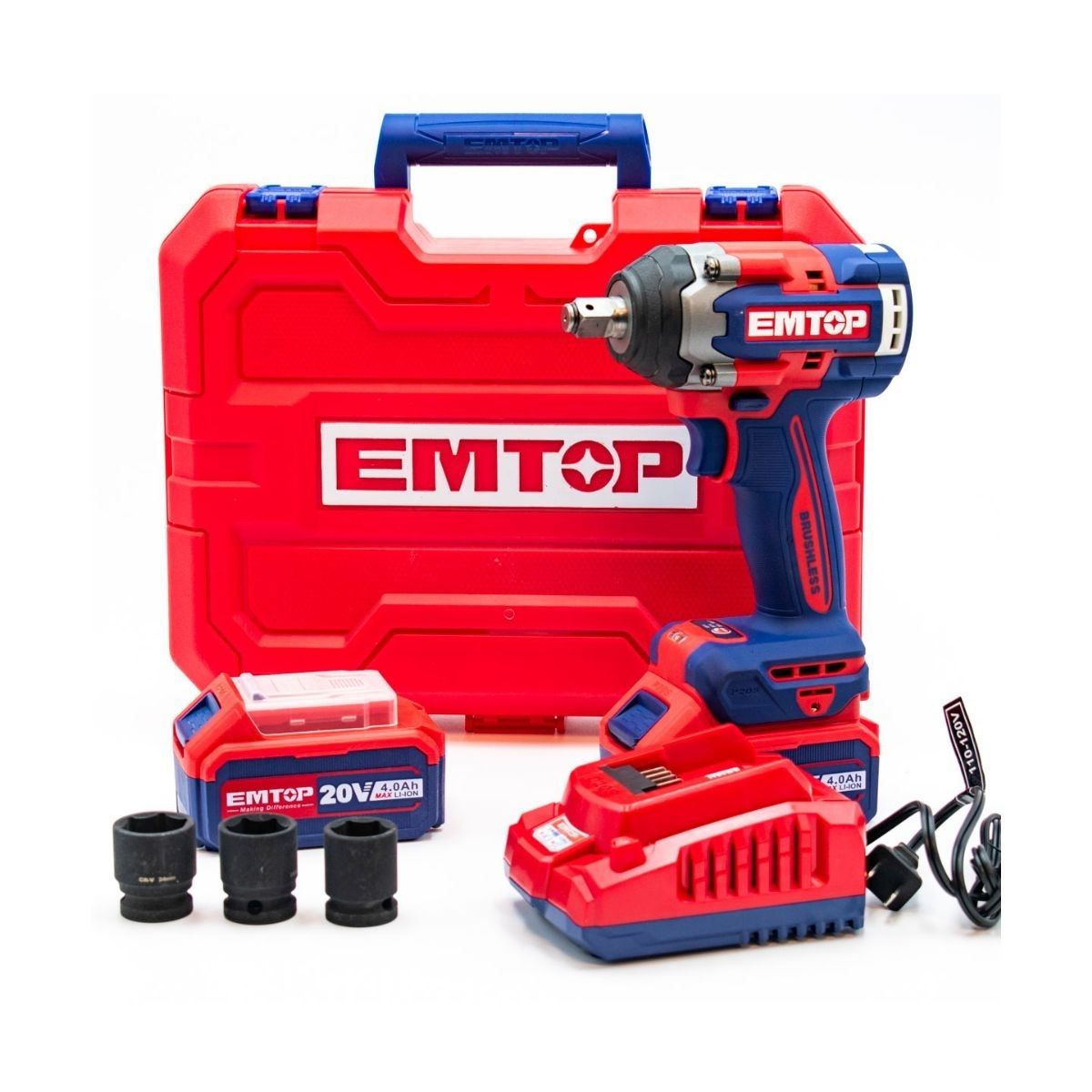 Kit Llave de impacto 1/2", 850 Nm Emtop image number null