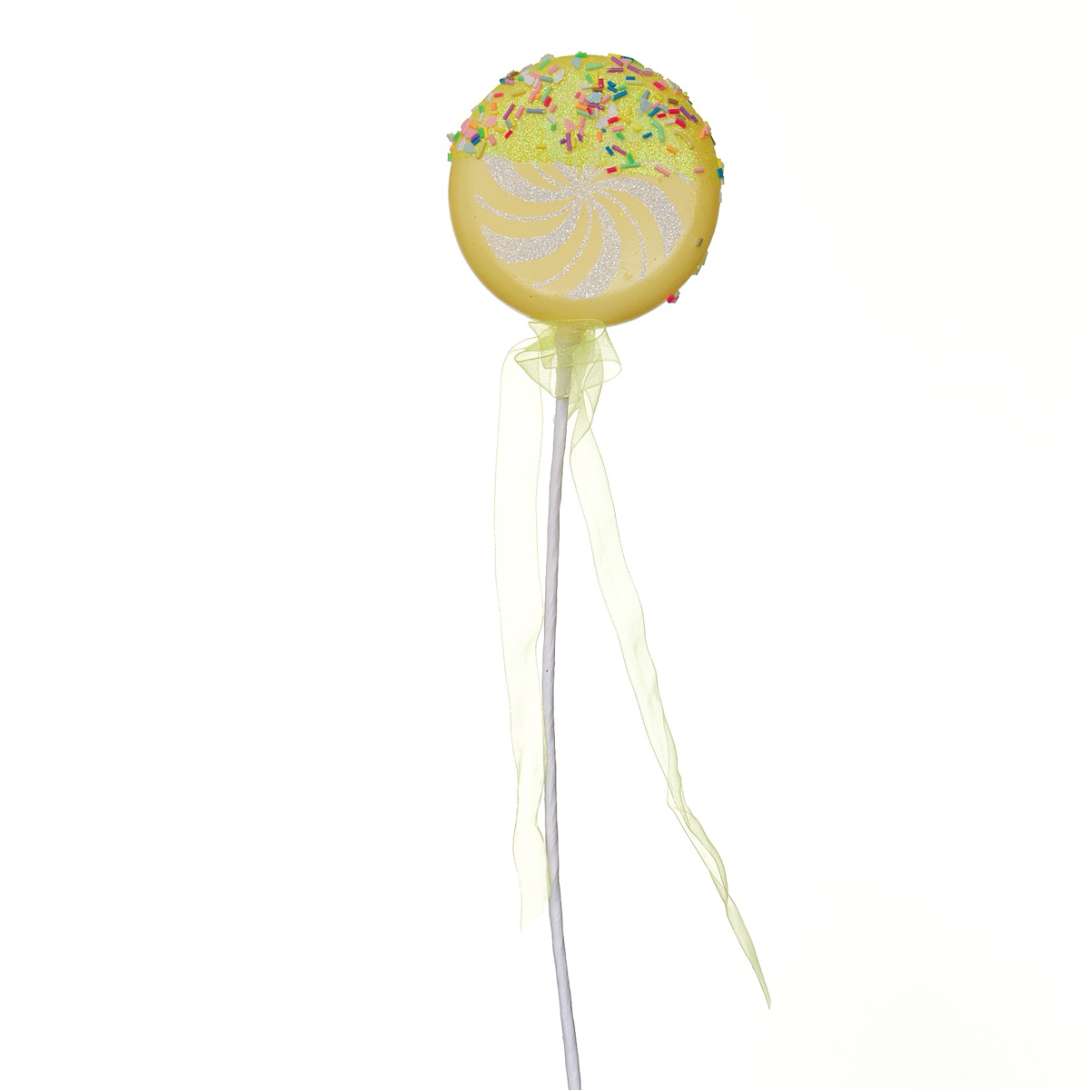 Colgante Navide&ntilde;o Paleta Amarilla Con Chispas 40Cm image number null