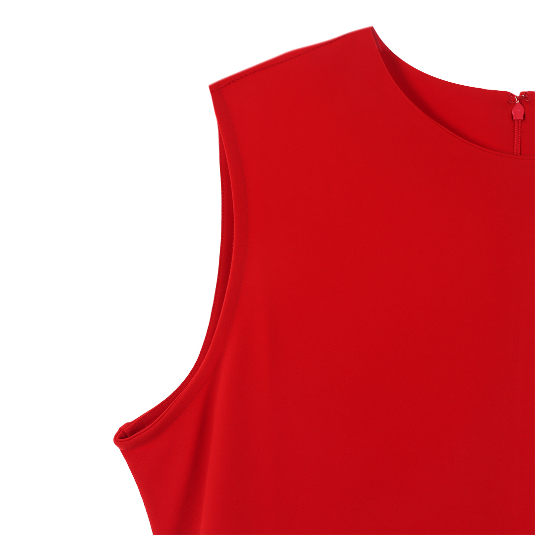 Vestido Rojo Sin Manga Casual Bolsillos LIFESTYLER para Mujer Curvy image number null