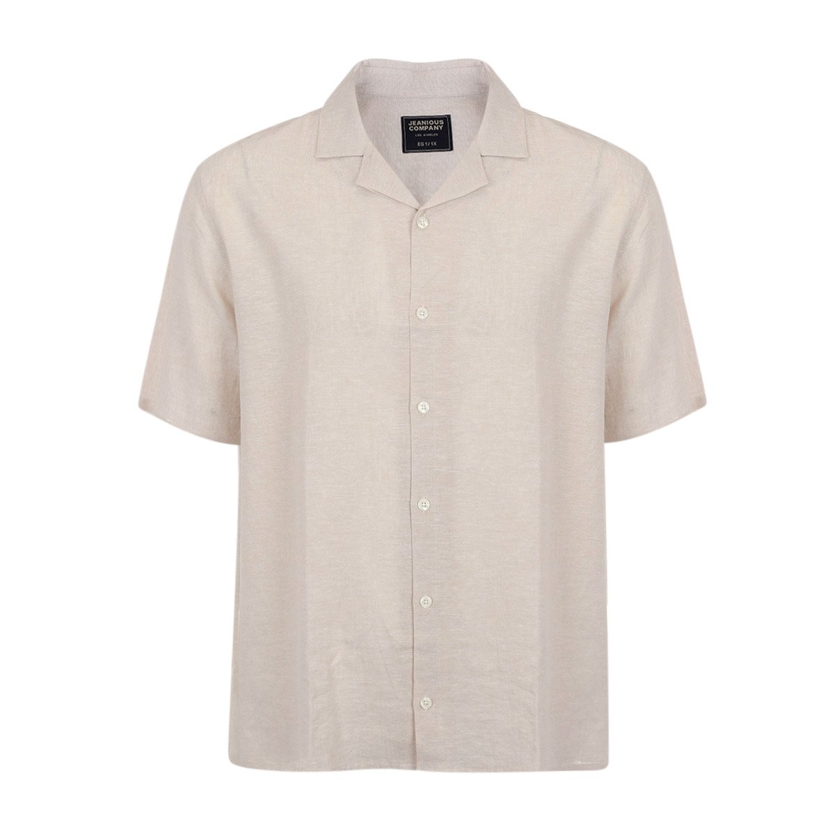 Camisa en Mezcla de Lino Jeanious Manga Corta para Hombre Plus image number null
