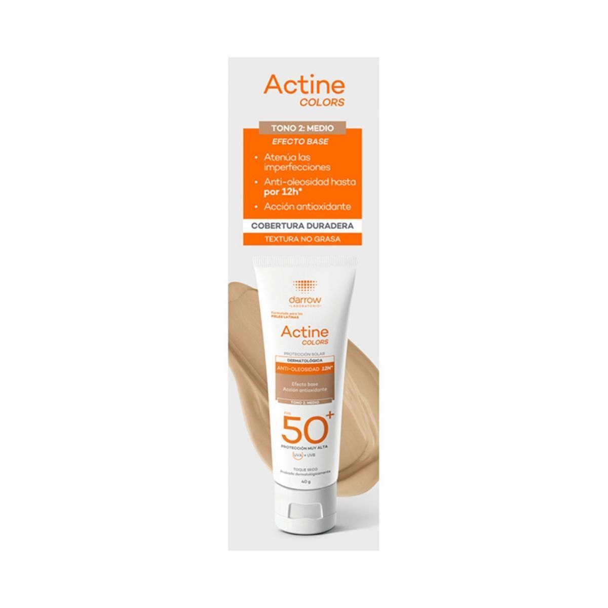 Actine Colors Protector Solar con Vitamina E Tono Medio image number null