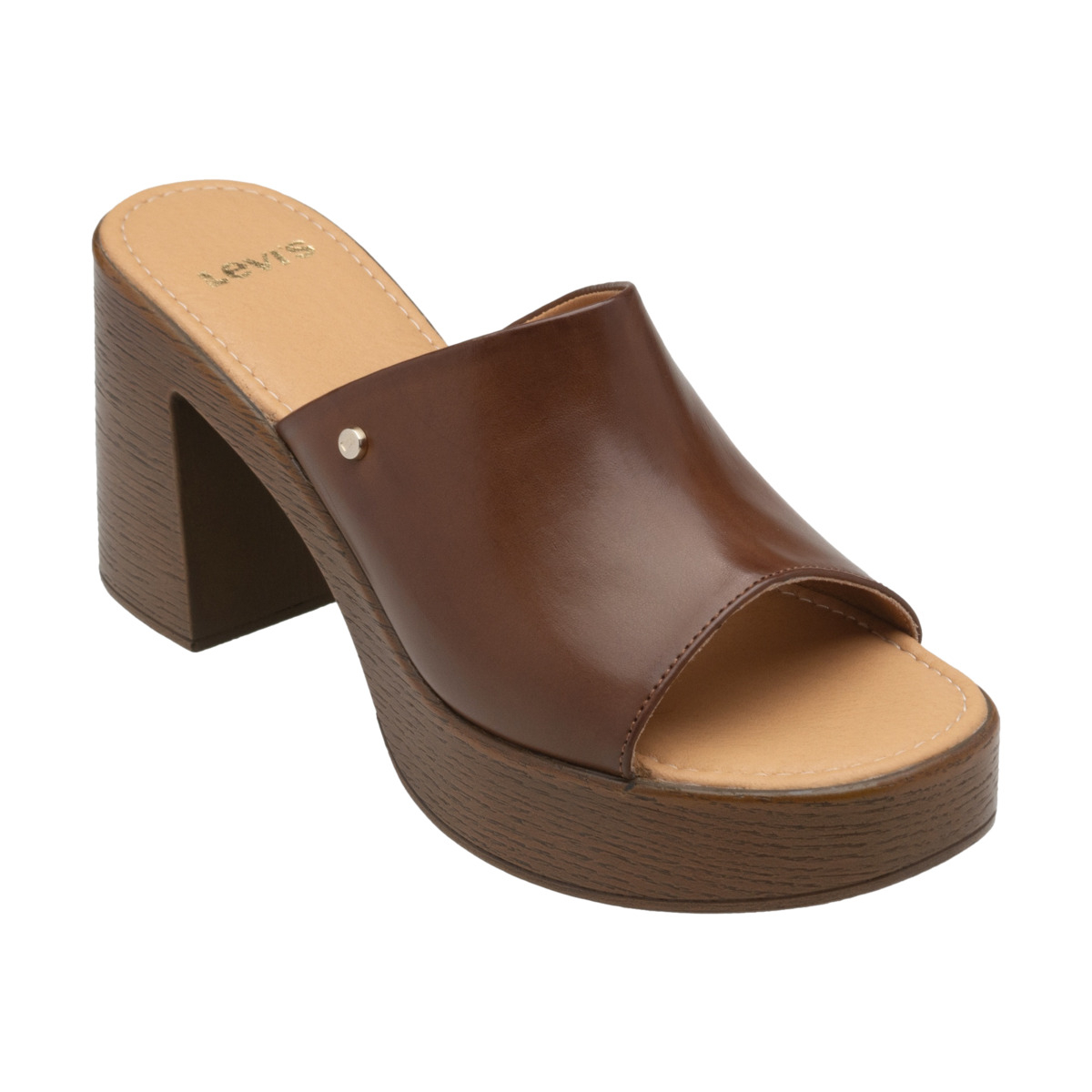 Sandalia Mule con Tac&oacute;n Eleanor Levi's Caf&eacute; para Mujer image number null
