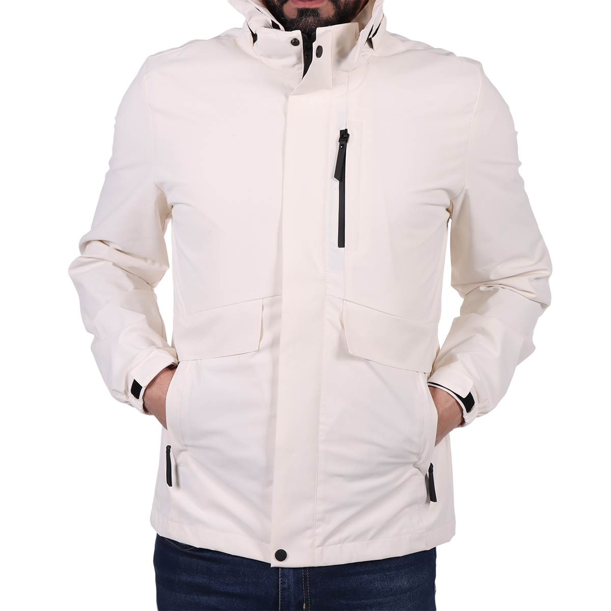 Chamarra Ligera con Capucha y Bolsillos Generra para Hombre image number null