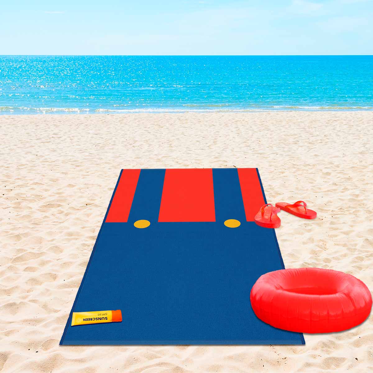Toalla Playa Mario 1 Rojo 240G 74 cm X 1.47 mts Micf Mario Bros image number null