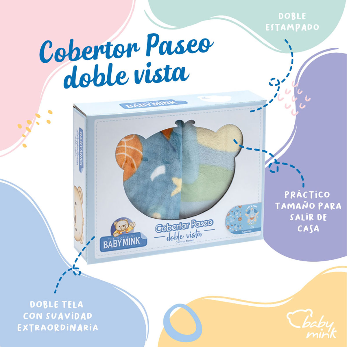 Cobertor de Paseo con Doble Vista Baby Mink image number null