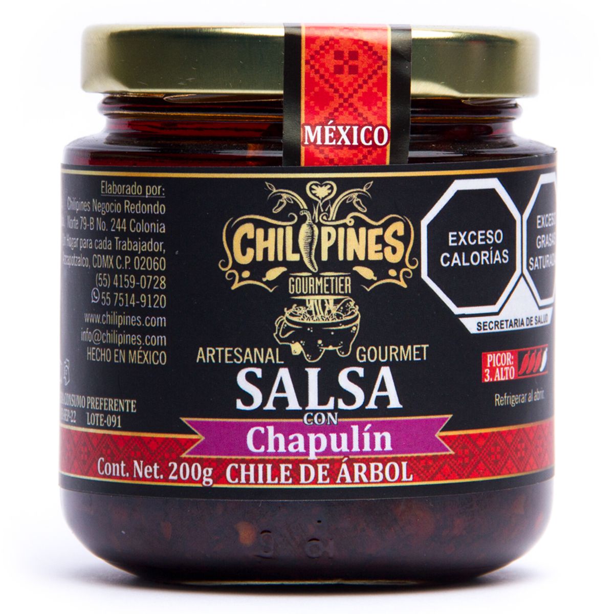 Salsa con chapul&iacute;n &aacute;rbol, 200g image number null