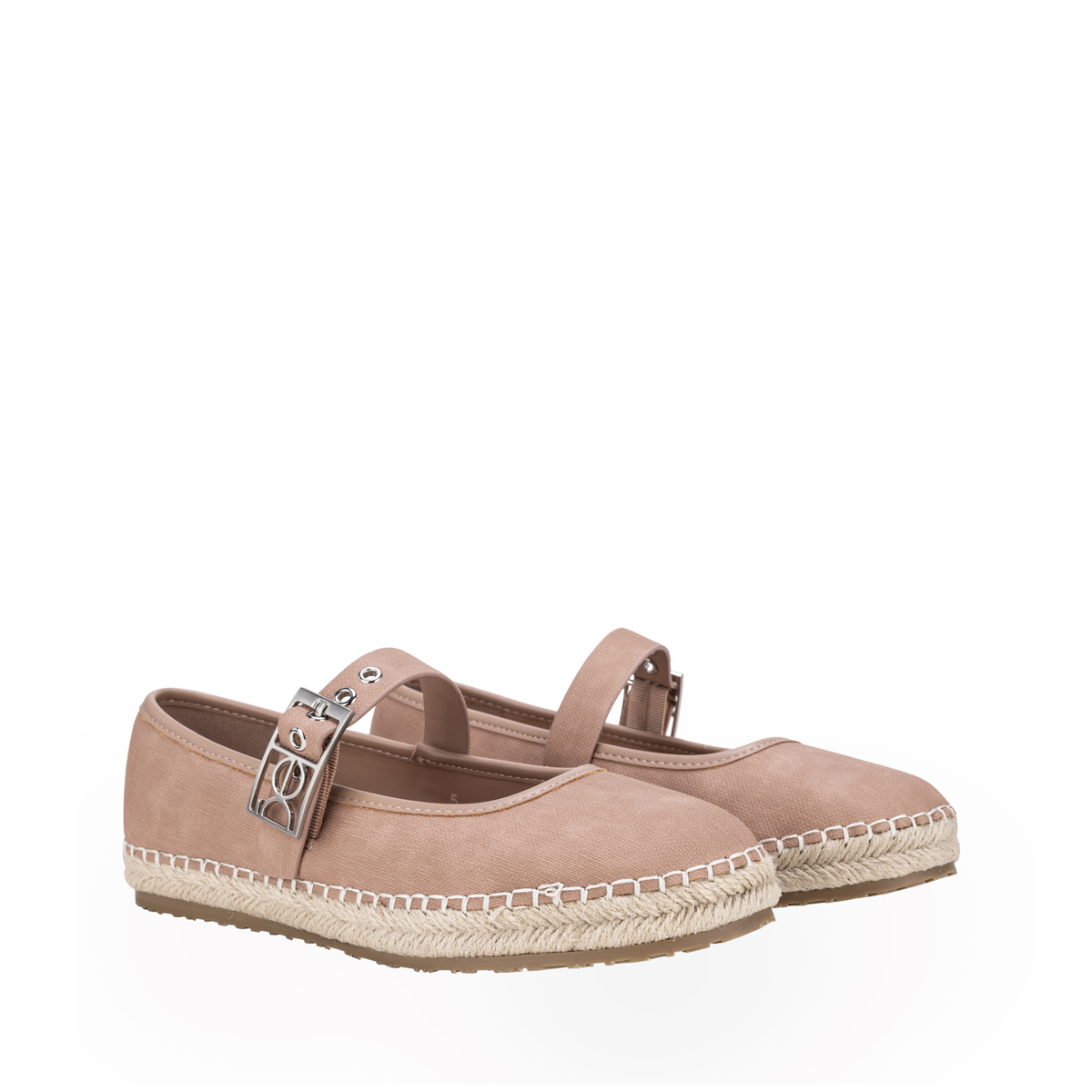 Alpargata Balerina Aplicaci&oacute;n Yute Cloe Carne con Correa para Mujer image number null