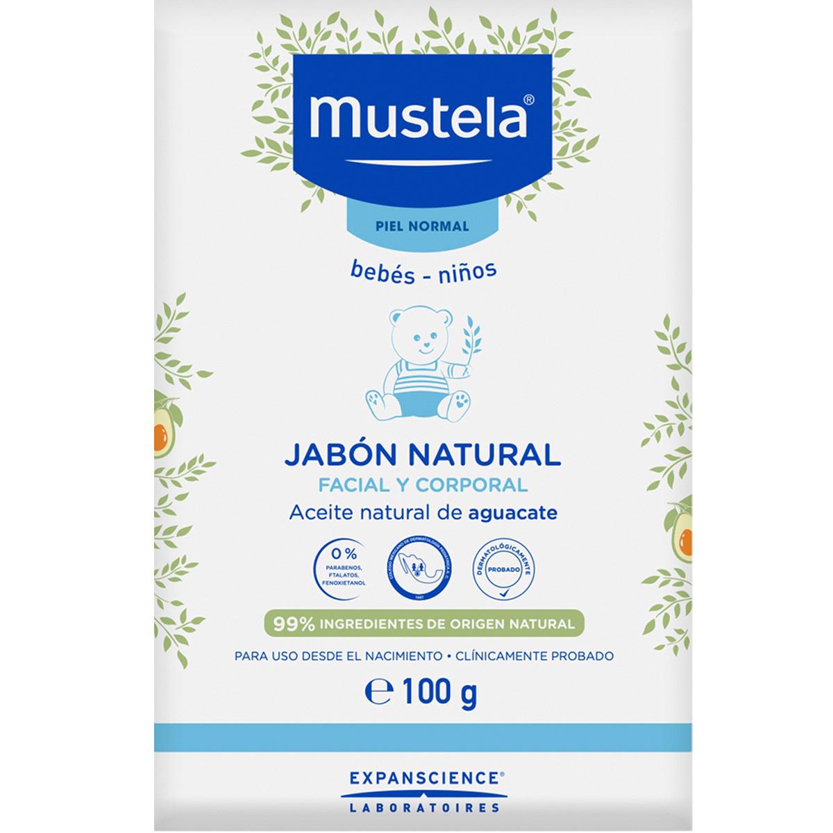 Mustela Jab&oacute;n En Barra Facial Y Corporal Piel Normal 100gr image number null