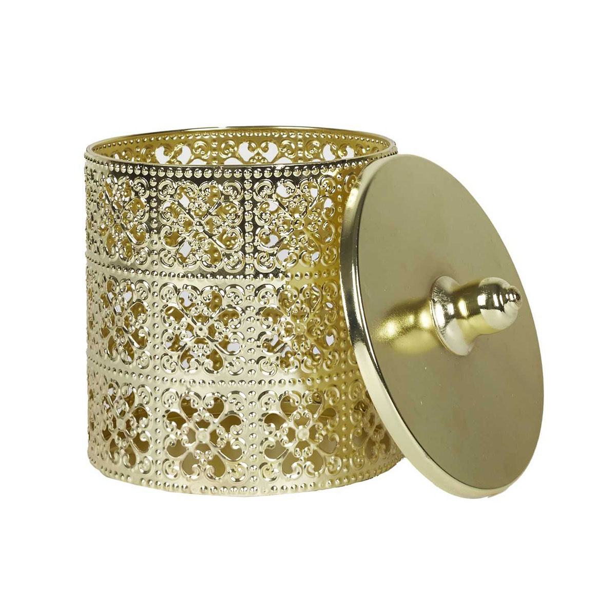 Joyero Redondo Oro Tapa 13.5Cm Hierro Home Deco Factory image number null