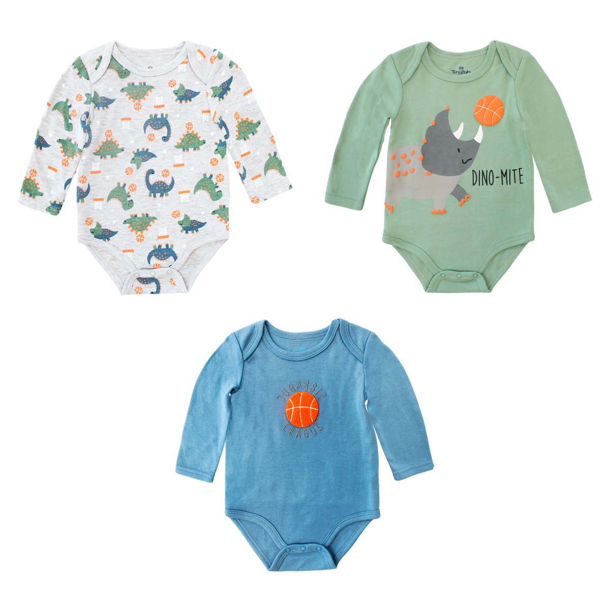 3 Pack Body Manga Larga Tiny Tots Beb&eacute; Ni&ntilde;o image number null
