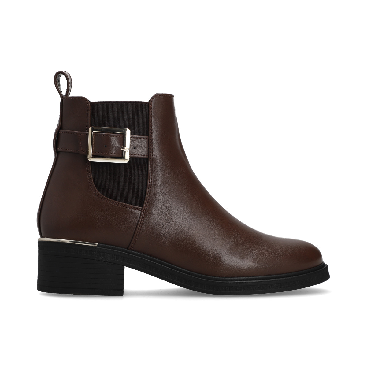 Bot&iacute;n Casual Capa de Ozono Caf&eacute; Hebilla Lateral para Mujer image number null