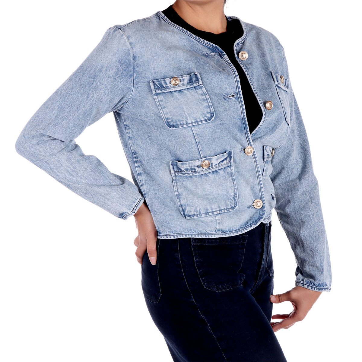 Saco de Mezclilla con Botones Arqueology para Mujer image number null