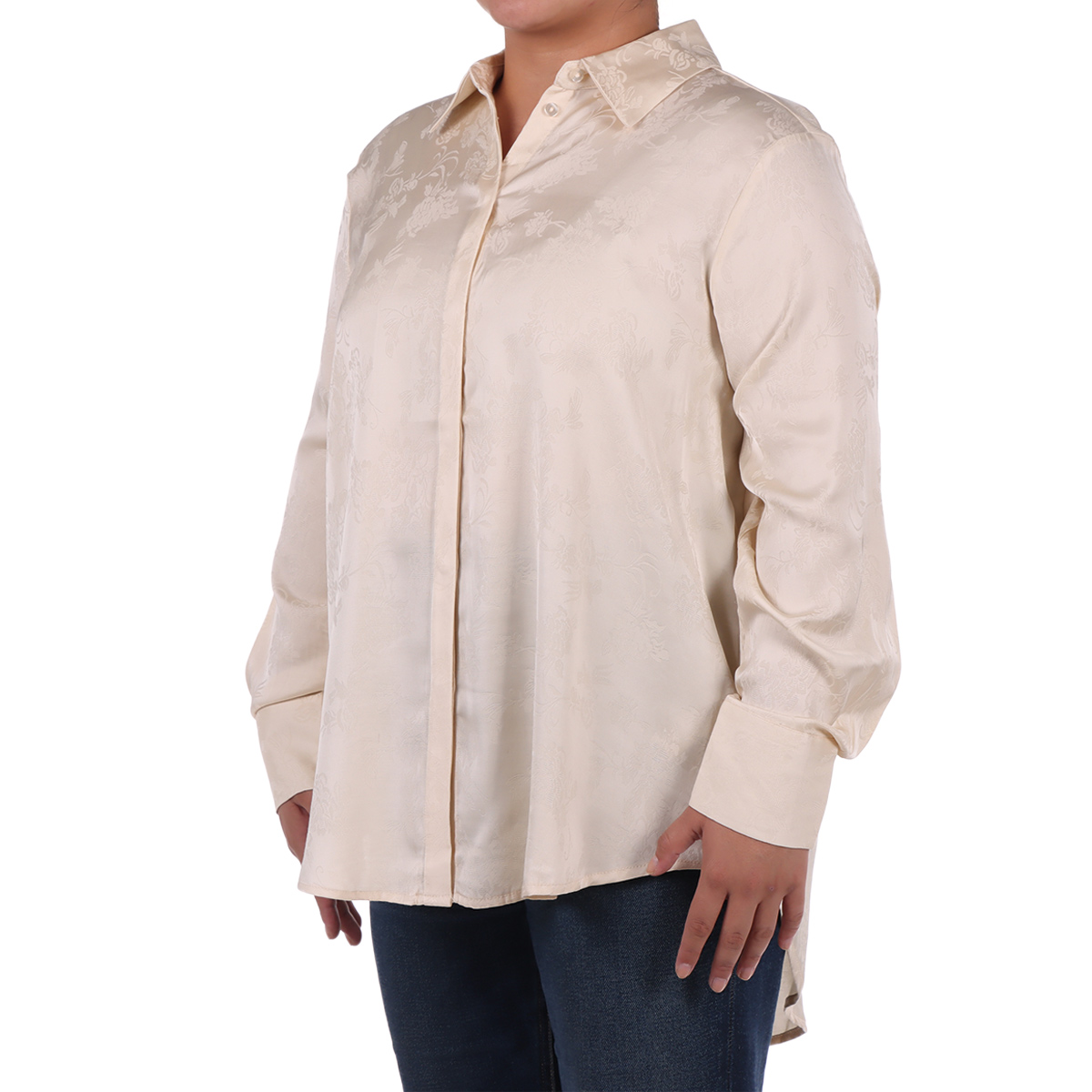Blusa Estampado Floral Camisera Casual Dex para Plus Mujer Curvy image number null