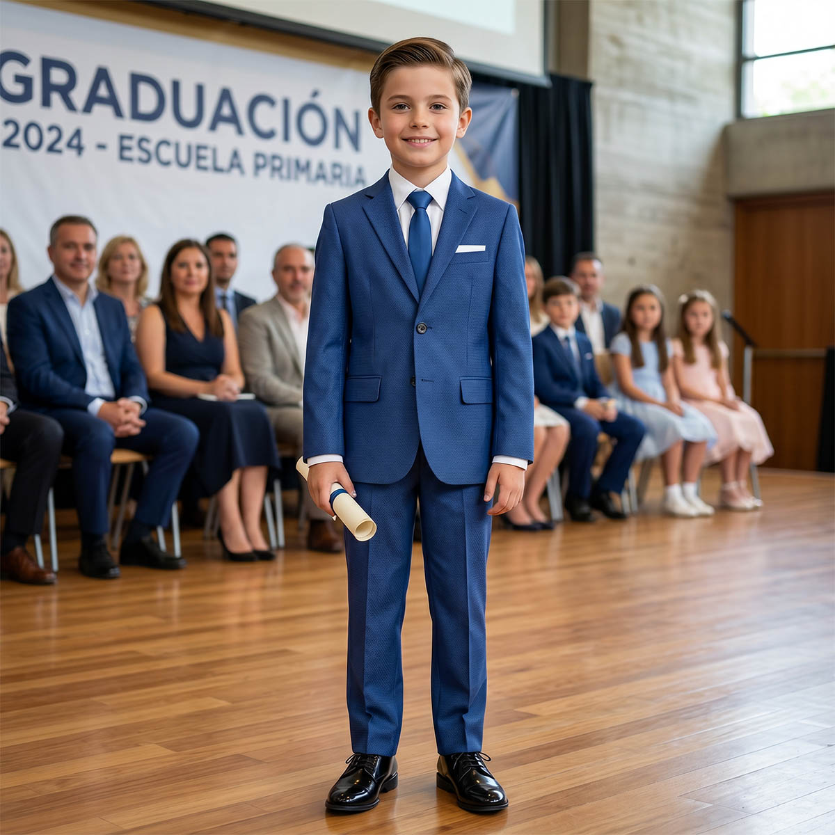 Traje Moda Oscar Collection 2 Piezas Azul Rey para Ni&ntilde;o image number null