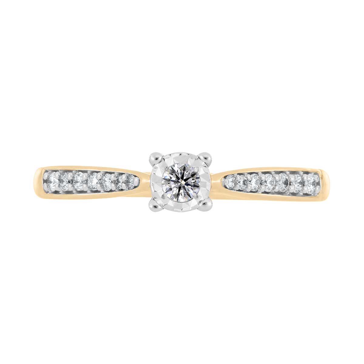 Solitario Oro Amarillo 14K y 0.16 ct Diamante Romanza image number null