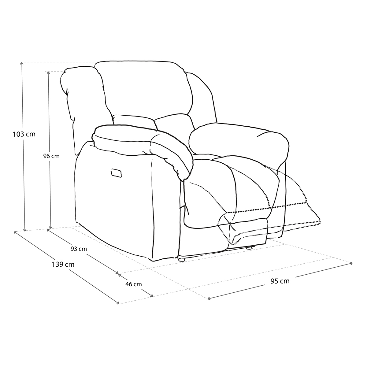 Reclinable El&eacute;ctrico Clark Gris Oxford Violanti image number null