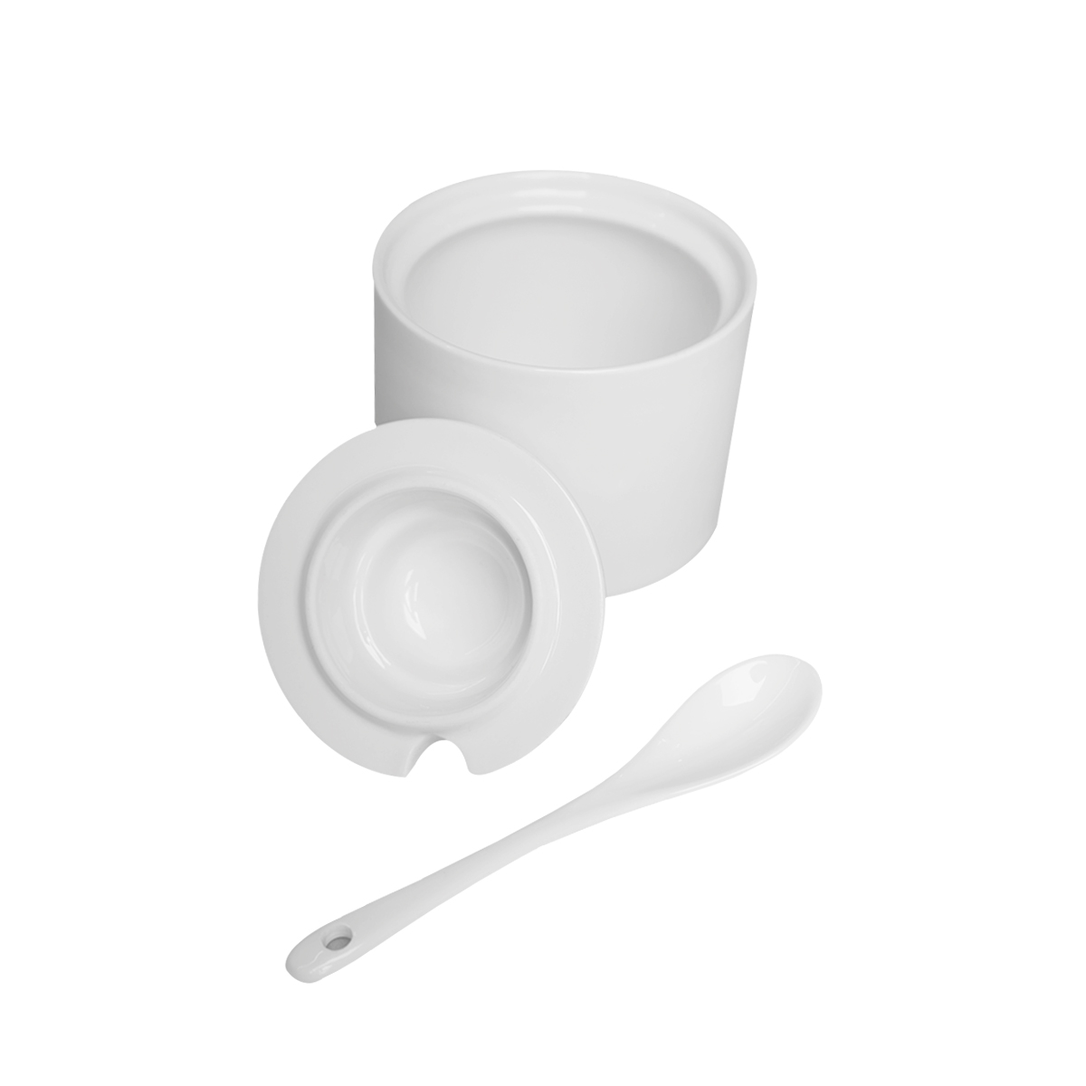 Azucarera con Tapa y Cuchara Porcelana Chefmaker image number null