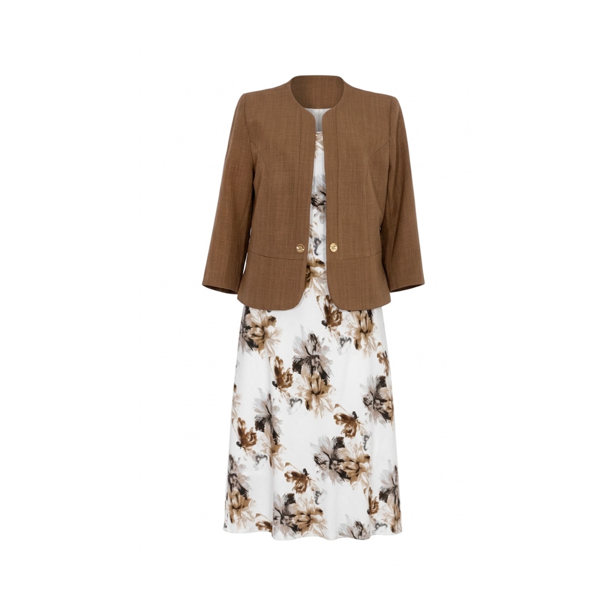 Conjunto Saco Y Vestido Estampado Joces Para Mujer image number null